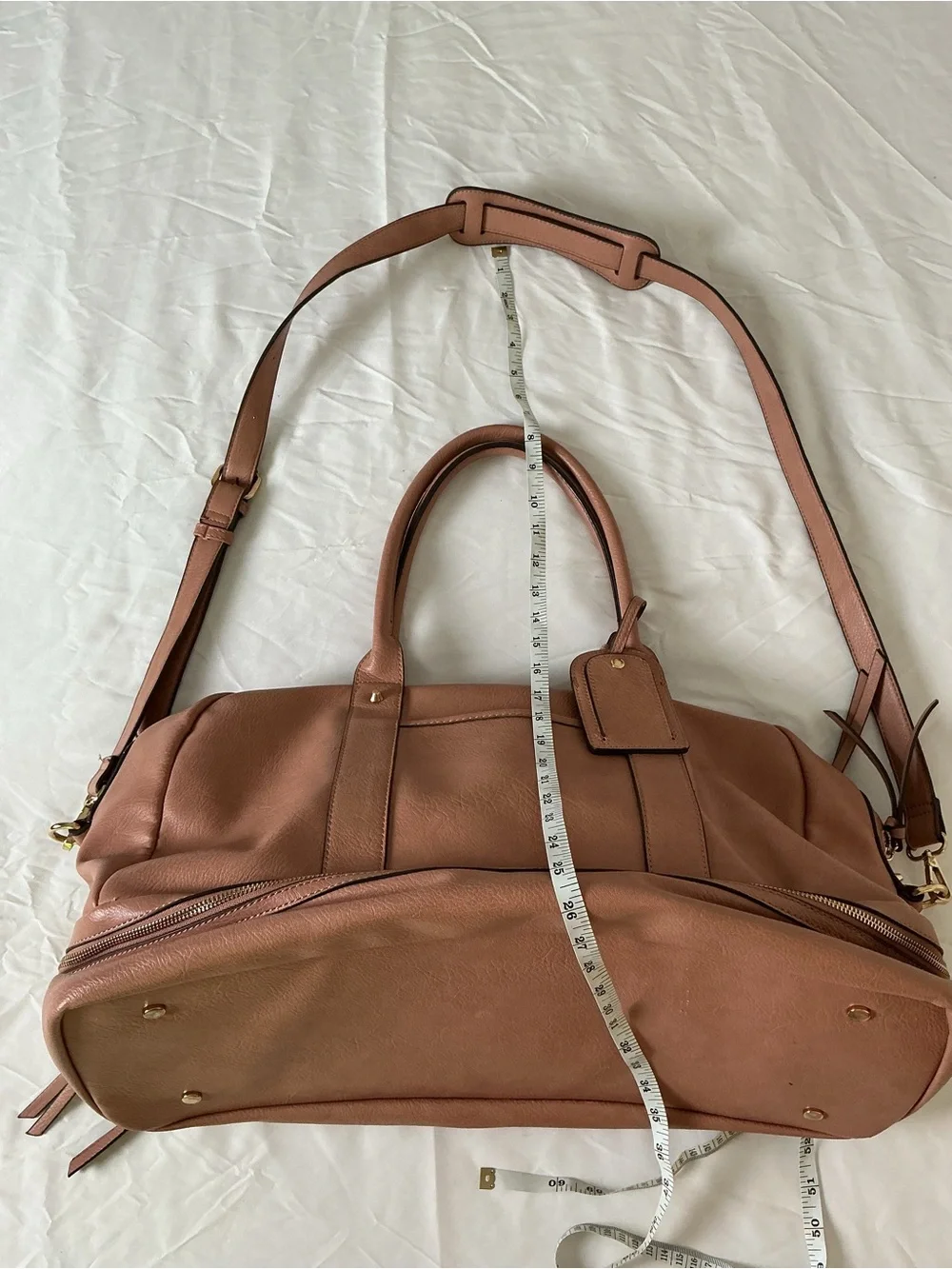 Sole Society Blush Pink Vegan Pebbled Leather Weekender Duffle Bag